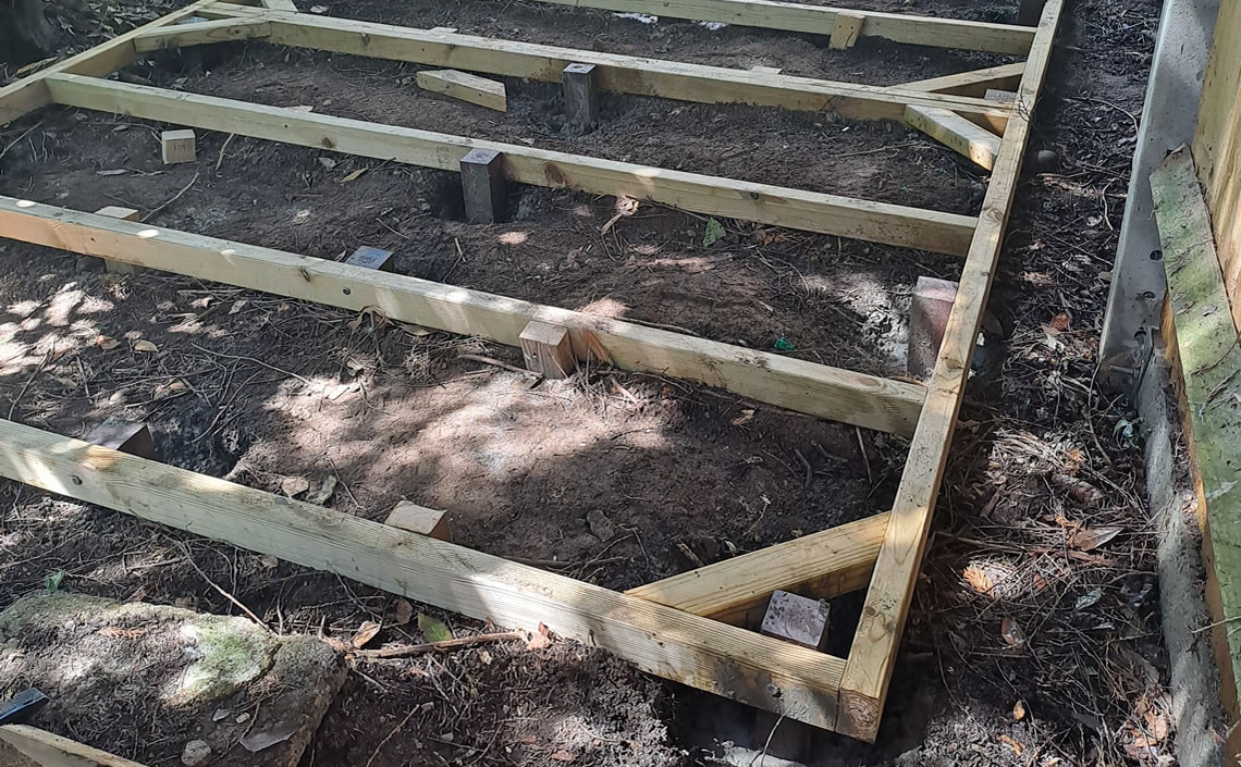 Timber Shed Wood Base Foundation